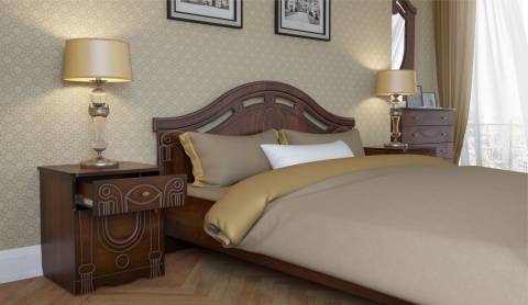 Спальный Гарнитур Александрина Орех Экко/Патина Золото